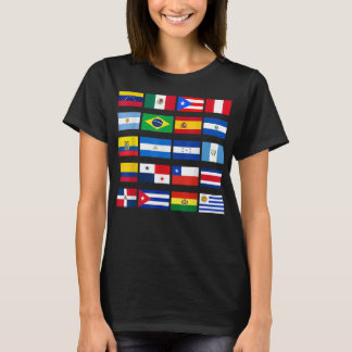 All Latin American Flags Latino Hispanic Heritage  T-Shirt