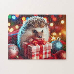 All Lit Up Christmas Hedgehog Jigsaw Puzzle