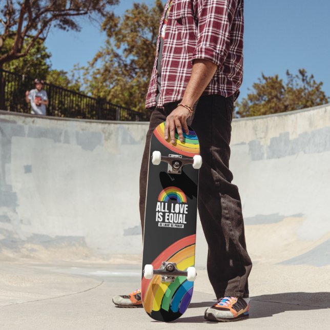 All Love Is Equal Pride LGBT Equal Rights Rainbow Skateboard (Outdoor 2)