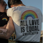 All Love Is Equal Pride LGBT Equal Rights Rainbow  T-Shirt<br><div class="desc">“All Love Is Equal” a retro & watercolor style rainbow design is perfect for pride and supporting love,  equality and raising awareness. This is a great gift Idea for Rainbow LGBTQ Lesbian Pan Trans Queer Cis gear perfect for Pride Month,  Pride Week with Rainbow Flag.</div>