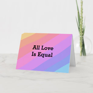 All love is equal rainbow pride Month LGBT add nam Foil Holiday Card