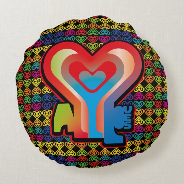 ALL LOVES BY MASANSER ROUND PILLOW (Back)