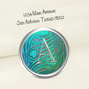 ALL LTRS Silver Art Deco Peacock Seal Monogram