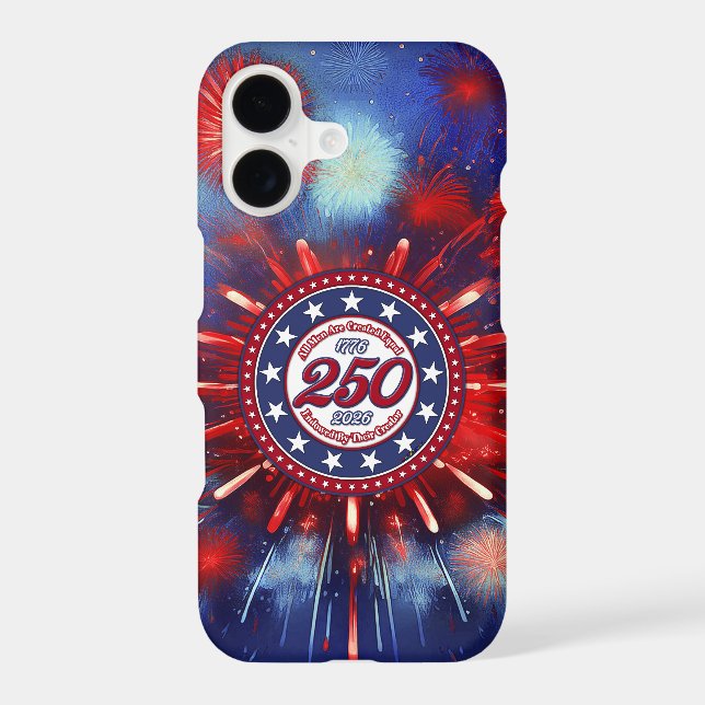  All Men Are Created Graphic Fireworks Burst RWB (Back)