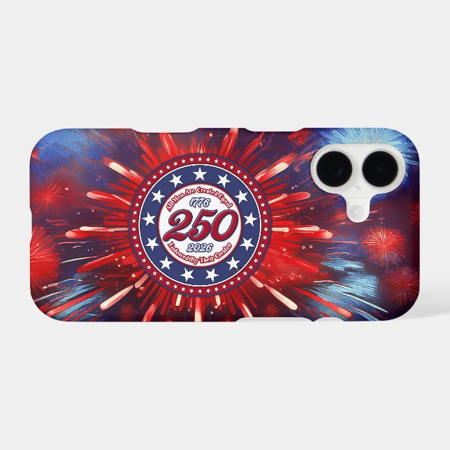  All Men Are Created Graphic Fireworks Burst RWB (Back Horizontal)