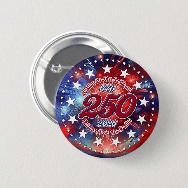 All Men Are Created Graphics Fireworks Clouds 2 Inch Round Button (Front & Back)