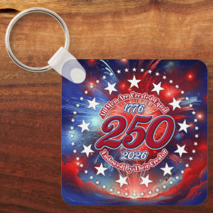 All Men Are Created Graphics Fireworks Clouds Keychain