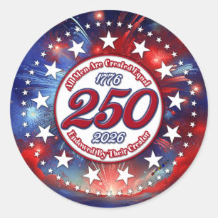 All Men Are Created Graphics Fireworks Clouds Wh Classic Round Sticker