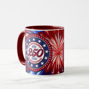 All Men Are Graphic Fireworks Red White Blue RWB Mug