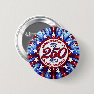 All Men Are Graphic Fireworks Red White Blue White 2 Inch Round Button