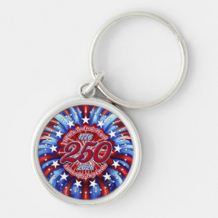All Men Are Graphic Fireworks Red White Blue White Keychain