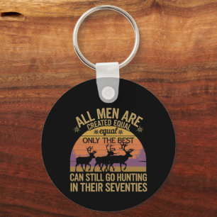 All Men Equal Go Hunting Seventies Outdoor Sunset Keychain