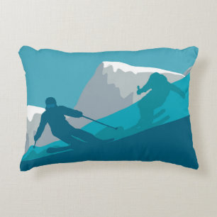 All Mountain Skiing Accent Pillow