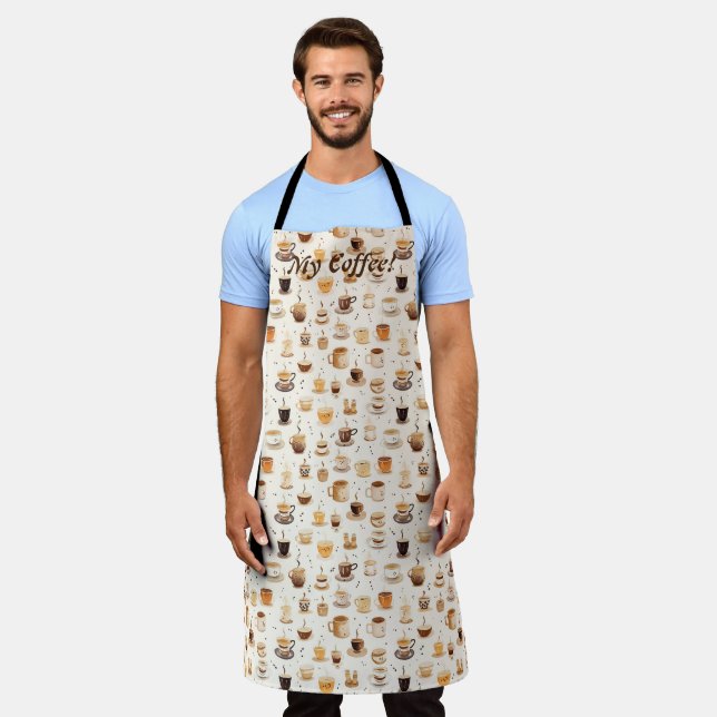 All My Coffee Patchwork Quilt Pattern No6 Apron (Worn)