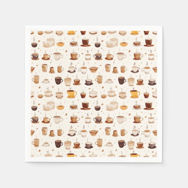 All My Coffee Patchwork Quilt Pattern No7 Napkin (Front)