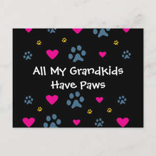 All My Grandkids-Grandchildren Have Paws Postcard