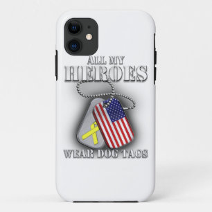 All My Heroes Wear Dog Tags iPhone 11 Case