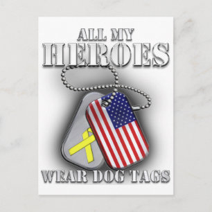 All My Heroes Wear Dog Tags Postcard