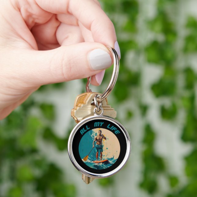 All my life is sup paddle board surfing keychain (Hand)