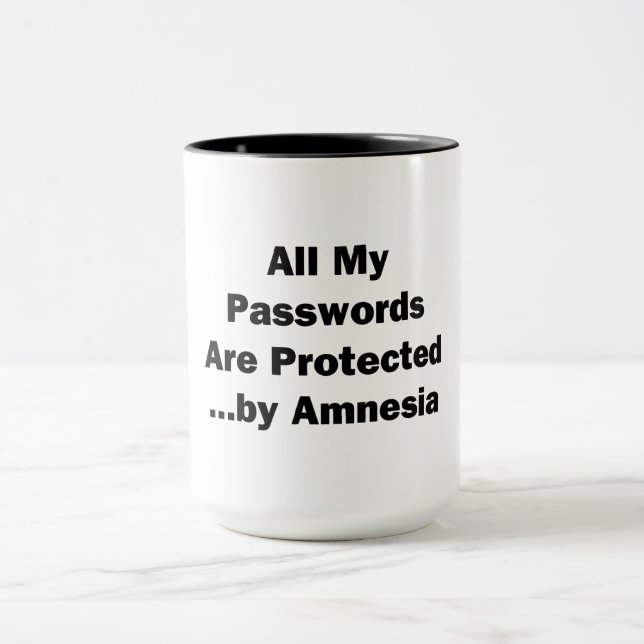All My Passwords are Protected...by Amnesia Mug (Center)