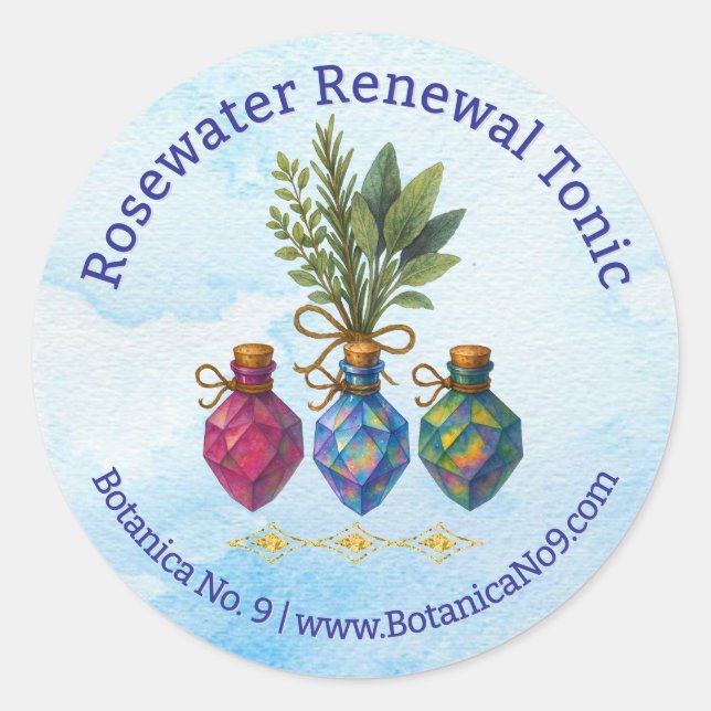 All Natural Botanical Herbal Handmade Product  Classic Round Sticker (Front)