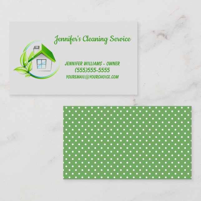 All Natural Cleaning Service Business Card (Front/Back)