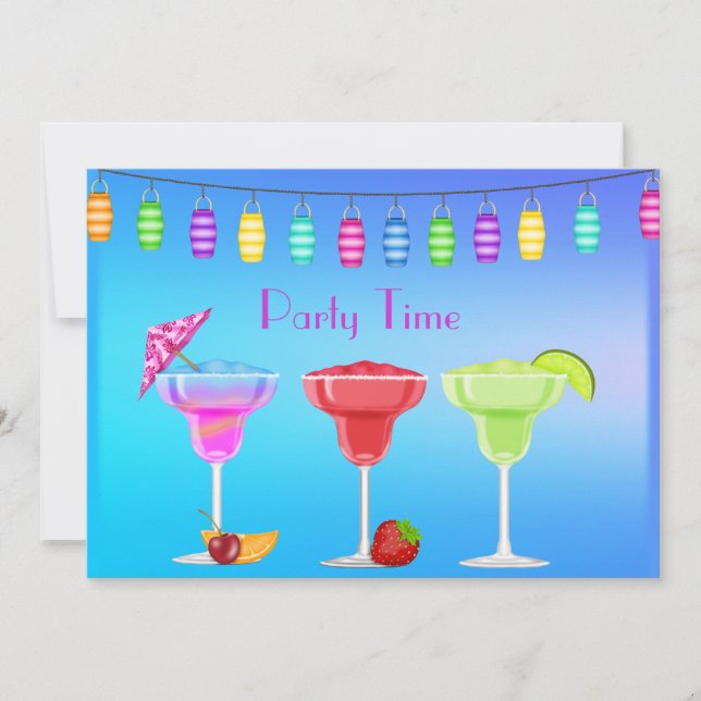 ALL OCCASION BEACH COCKTAIL PARTY INVITATION blue (Front)