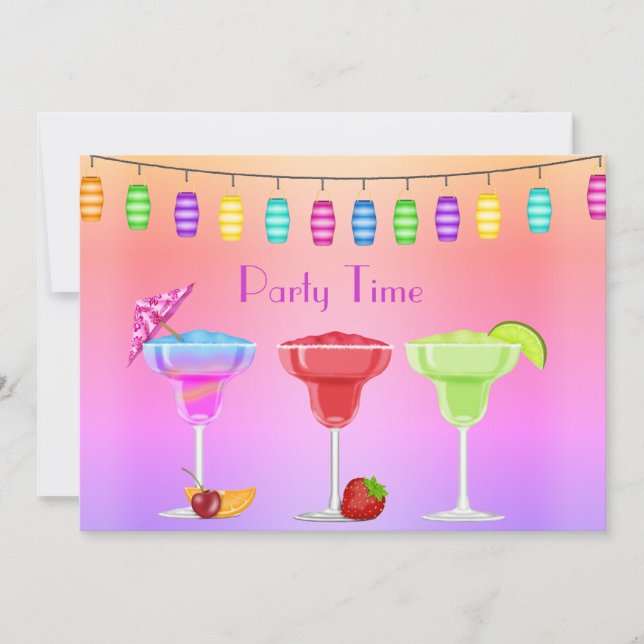 ALL OCCASION BEACH COCKTAIL PARTY INVITATION pink (Front)