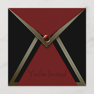 All Occasion Black Red Invitation Template