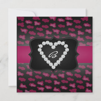 All Occasion Cheetah Print Diamond Birthday Party Invitation