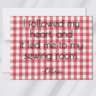 All-Occasion Name Red and White Gingham Flat Card