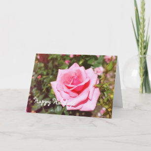 All occasion pink rose, add your photo, text holiday card