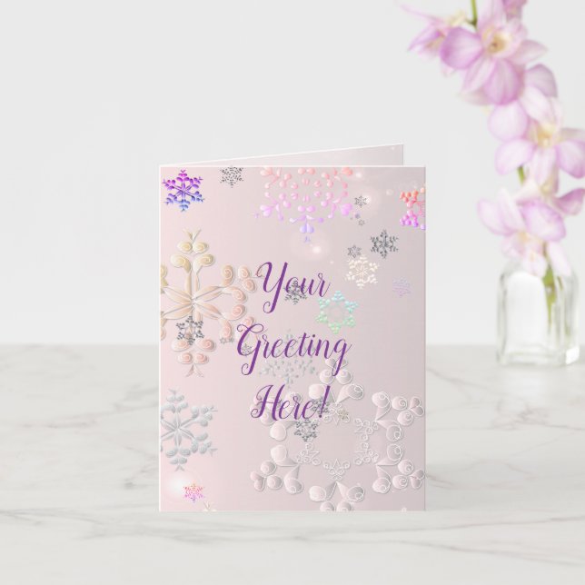 All Occasion Pink Snowflake Card (Orchid)