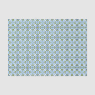 All Occasion Scandinavian Blue Olive Green Floral Tissue Paper