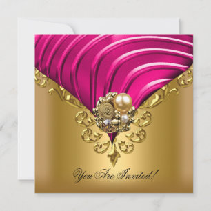 All Occasions Elegant Pink Gold Invitation
