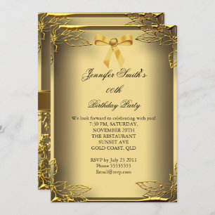 All Occasions Elite Elegant Party Gold Damask Invitation