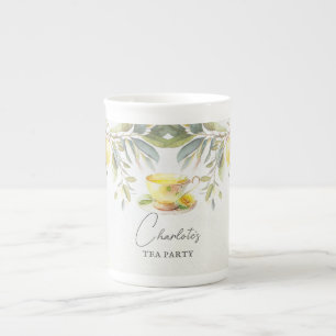 All occasions Lemon Tea Party Personalized Bone China Mug