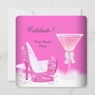 All Occasions Pink Margarita High Heels Party Invitation
