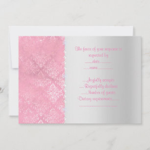 All Occassion Pink Silver dancing couple rsvp Invitation