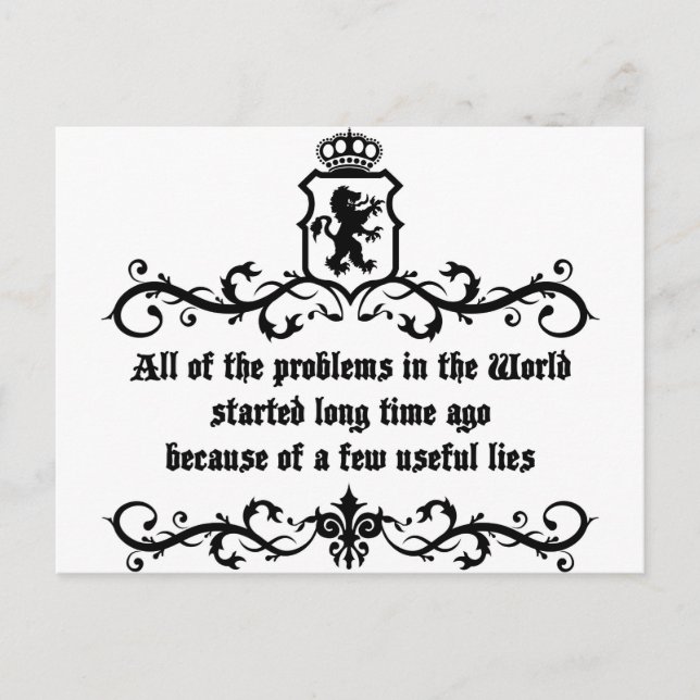 All Of  he Problems In The World ..quote Postcard (Front)