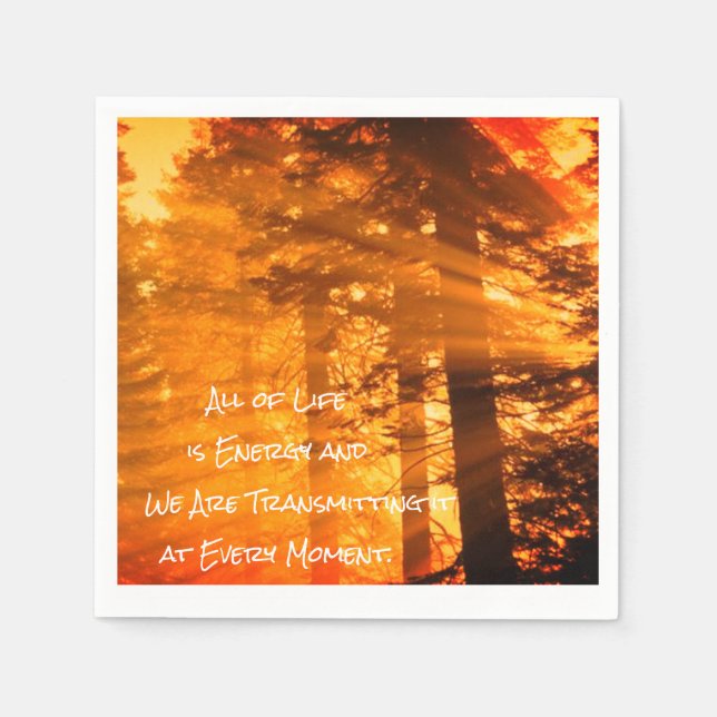 All of Life is Energy Inspirational Quote Napkin (Front)