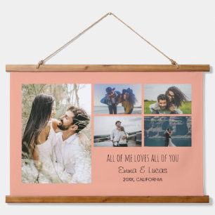 All of Me Loves All of You Custom Photo Collage Hanging Tapestry