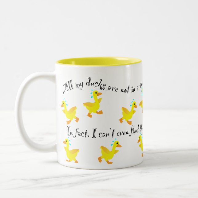 All of my ducks are not in a row Two-Tone coffee mug (Left)