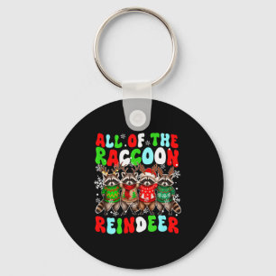 All Of Raccoon Reindeer Xmas Group Santa Reindeer Keychain