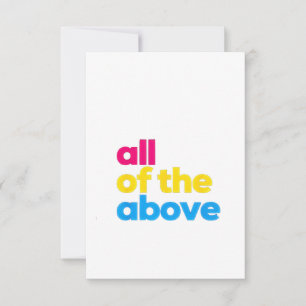 All of the Above Pansexual LGBT Pride Month Thank You Card