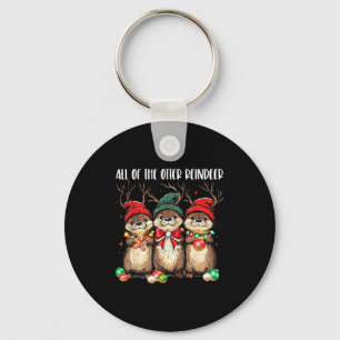 All Of The Otter Reindeer Christmas Otters Santa X Keychain