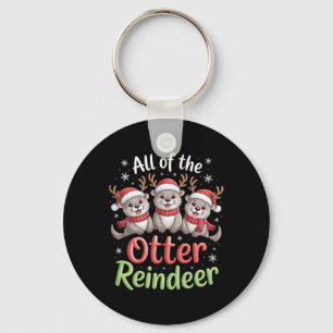 All Of The Otter Reindeer Christmas Playful Winter Keychain