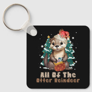 All of the Otter Reindeer Funny Christmas Animal F Keychain