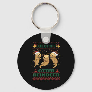 All Of The Otter Reindeer Sweet Christmas Otters  Keychain