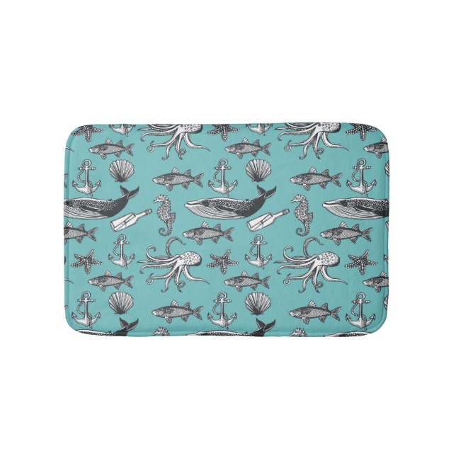All Of The Sea Pattern Bath Mat (Front)